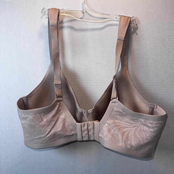 Bali Full Coverage Bra 36C Beige DF4580 Underwire Lace Trim Cushioned Strap - Picture 2 of 3